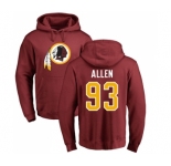 NFL Nike Washington Redskins #93 Jonathan Allen Maroon Name & Number Logo Pullover Hoodie