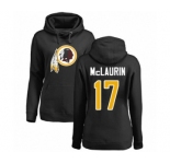 Football Women's Washington Redskins #17 Terry McLaurin Black Name & Number Logo Pullover Hoodie