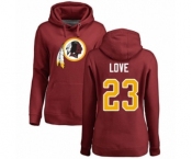 Football Women's Washington Redskins #23 Bryce Love Maroon Name & Number Logo Pullover Hoodie