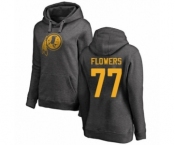 Football Women's Washington Redskins #77 Ereck Flowers Ash One Color Pullover Hoodie