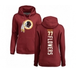 Football Women's Washington Redskins #77 Ereck Flowers Maroon Backer Pullover Hoodie