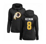 Football Women's Washington Redskins #8 Case Keenum Black Name & Number Logo Pullover Hoodie