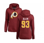 NFL Women's Nike Washington Redskins #93 Jonathan Allen Maroon Name & Number Logo Pullover Hoodie