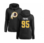 NFL Women's Nike Washington Redskins #95 Da'Ron Payne Black Name & Number Logo Pullover Hoodie