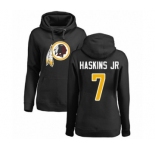 Women's Washington Redskins #7 Dwayne Haskins Black Name & Number Logo Pullover Hoodie