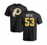 Football Washington Redskins #53 Jon Bostic Black Name & Number Logo T-Shirt