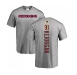 Football Washington Redskins #91 Ryan Kerrigan Ash Backer T-Shirt
