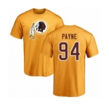 Football Washington Redskins #94 Da'Ron Payne Gold Name & Number Logo T-Shirt