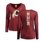 Football Women's Washington Redskins #20 Landon Collins Maroon Backer Long Sleeve T-Shirt