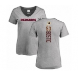 Football Women's Washington Redskins #53 Jon Bostic Ash Backer T-Shirt