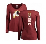 Football Women's Washington Redskins #53 Jon Bostic Maroon Backer Long Sleeve T-Shirt