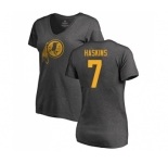 Football Women's Washington Redskins #7 Dwayne Haskins Ash One Color T-Shirt