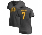 Football Women's Washington Redskins #7 Dwayne Haskins Ash One Color T-Shirt