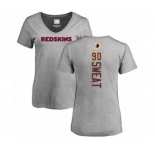 Football Women's Washington Redskins #90 Montez Sweat Ash Backer T-Shirt