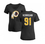 Football Women's Washington Redskins #91 Ryan Kerrigan Black Name & Number Logo T-Shirt