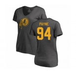 Football Women's Washington Redskins #94 Da'Ron Payne Ash One Color T-Shirt