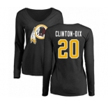 NFL Women's Nike Washington Redskins #20 Ha Clinton-Dix Black Name & Number Logo Long Sleeve T-Shirt