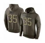 Football Men's Oakland Raiders #35 Curtis Riley Green Salute To Service Pullover Hoodie