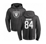 Football Oakland Raiders #84 Antonio Brown Ash One Color Pullover Hoodie