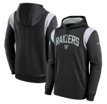 Men's Las Vegas Raiders Black Sideline Stack Performance Pullover Hoodie