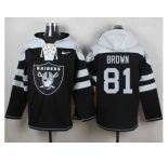 Nike Oakland Raiders #81 Tim Brown Black Player Pullover Hoodie