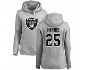 Football Women's Oakland Raiders #25 Erik Harris Ash Name & Number Logo Pullover Hoodie