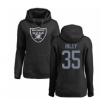 Football Women's Oakland Raiders #35 Curtis Riley Black Name & Number Logo Pullover Hoodie