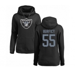 Football Women's Oakland Raiders #55 Vontaze Burfict Black Name & Number Logo Pullover Hoodie