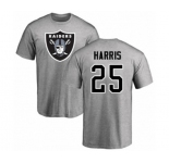 Football Oakland Raiders #25 Erik Harris Ash Name & Number Logo T-Shirt