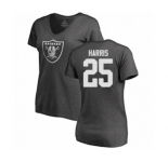 Football Women's Oakland Raiders #25 Erik Harris Ash One Color T-Shirt