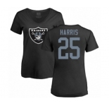 Football Women's Oakland Raiders #25 Erik Harris Black Name & Number Logo T-Shirt