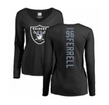 Football Women's Oakland Raiders #96 Clelin Ferrell Black Backer Long Sleeve T-Shirt