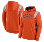 Mens Chicago Bears Orange Sideline Stack Performance Pullover Hoodie