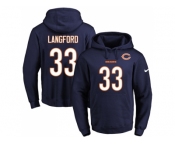 Nike Chicago Bears #33 Jeremy Langford Navy Blue Name & Number Pullover NFL Hoodie