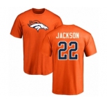 Football Denver Broncos #22 Kareem Jackson Orange Name & Number Logo T-Shirt