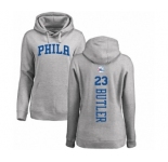 NBA Women's Nike Philadelphia 76ers #23 Jimmy Butler Ash Backer Pullover Hoodie