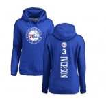 NBA Women's Nike Philadelphia 76ers #3 Allen Iverson Royal Blue Backer Pullover Hoodie