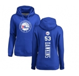 NBA Women's Nike Philadelphia 76ers #53 Darryl Dawkins Royal Blue Backer Pullover Hoodie