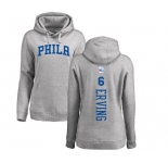 NBA Women's Nike Philadelphia 76ers #6 Julius Erving Ash Backer Pullover Hoodie