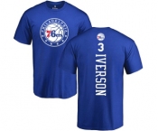 NBA Nike Philadelphia 76ers #3 Allen Iverson Royal Blue Backer T-Shirt