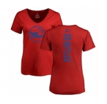 NBA Women's Nike Philadelphia 76ers #23 Jimmy Butler Red One Color Backer Slim-Fit V-Neck T-Shirt