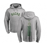 NBA Nike Milwaukee Bucks #13 Malcolm Brogdon Ash Backer Pullover Hoodie