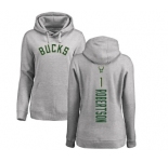 NBA Women's Nike Milwaukee Bucks #1 Oscar Robertson Ash Backer Pullover Hoodie