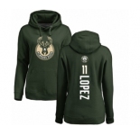 NBA Women's Nike Milwaukee Bucks #11 Brook Lopez Green Backer Pullover Hoodie
