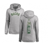 NBA Women's Nike Milwaukee Bucks #34 Ray Allen Ash Backer Pullover Hoodie