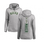 NBA Women's Nike Milwaukee Bucks #7 Thon Maker Ash Backer Pullover Hoodie