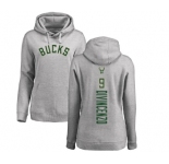 NBA Women's Nike Milwaukee Bucks #9 Donte DiVincenzo Ash Backer Pullover Hoodie