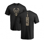 NBA Nike Milwaukee Bucks #1 Oscar Robertson Black One Color Backer T-Shirt