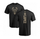NBA Nike Milwaukee Bucks #11 Brook Lopez Black One Color Backer T-Shirt