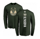 NBA Nike Milwaukee Bucks #77 Ersan Ilyasova Green Backer Long Sleeve T-Shirt